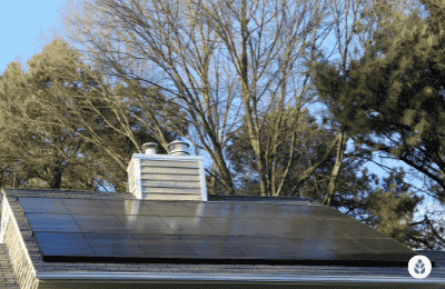 solar panels installed near vent outlet