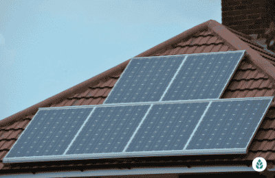 six solar panels on a roof