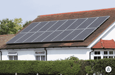 solar panels installed on a modern house