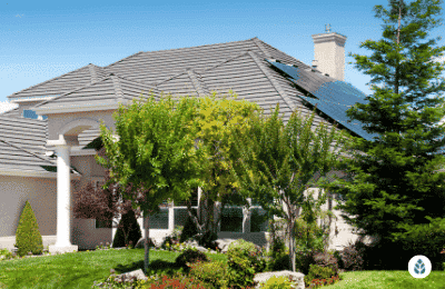 solar panels installed on a big modern house