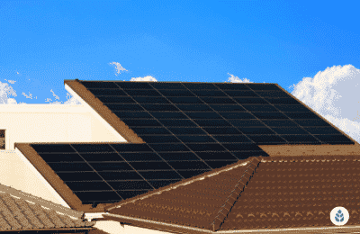dark solar panels installed on the roof