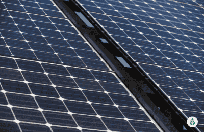 close-up shot of solar panels