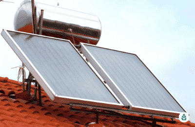 solar panel unit installed on brick tile roof