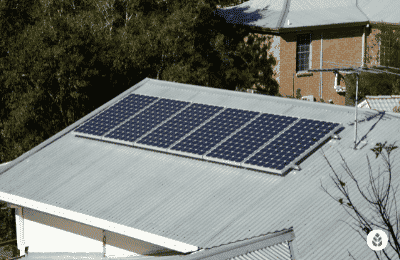 solar panels installed on a metal roof