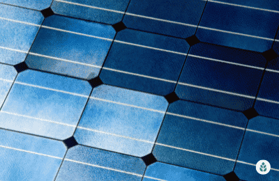 close-up of solar panel tiles