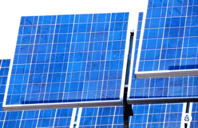 close-up of solar panel units