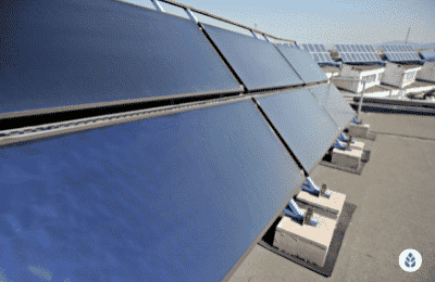 solar panels installed on a commercial building roof