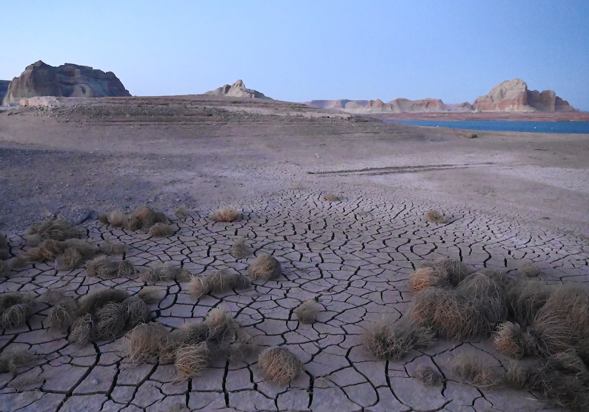 An area of Lake Powell that was previously underwater