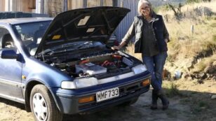 New Zealand Grandmother Converts Old Honda Into Electric Car