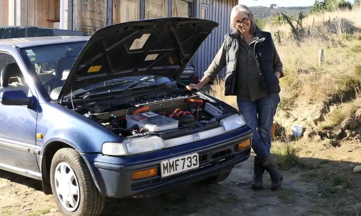 Rosemary Penwarden converted an old Honda into an electric vehicle.
