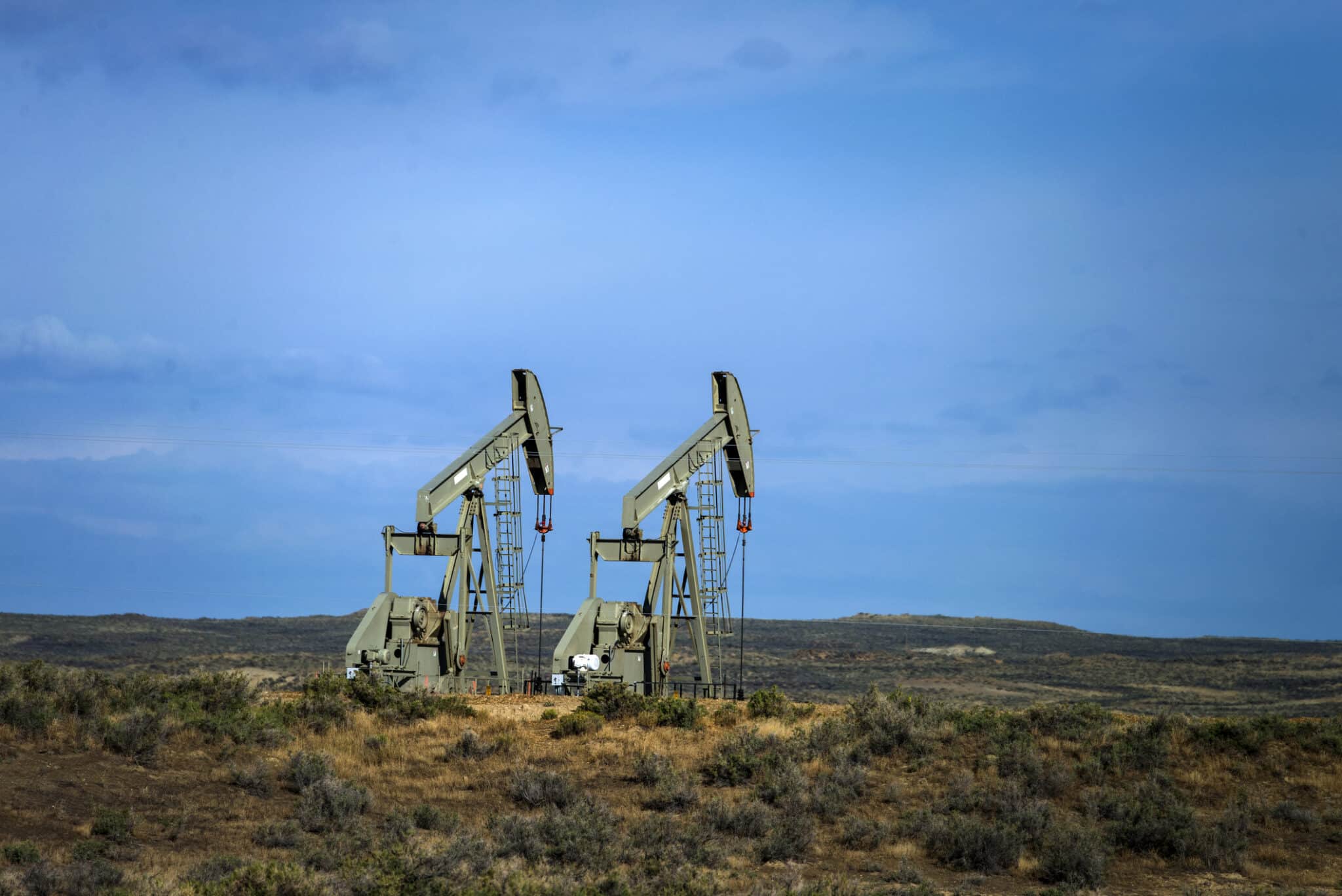 Oil pumps in Wyoming. Mark Newman / Getty Images
