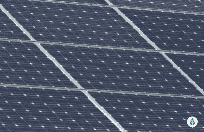 close-up of dark solar panels