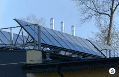 solar panels installed on an eco house