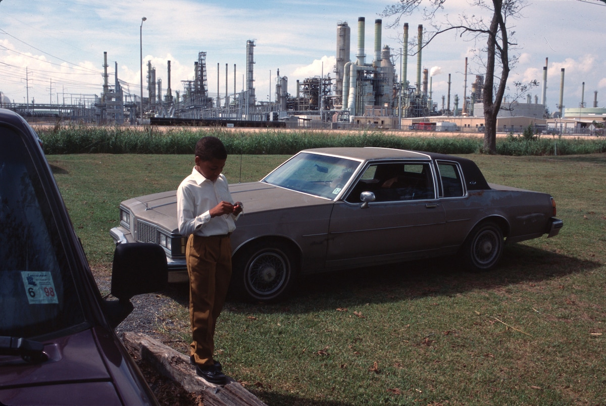 A petrochemical plant near African American communities in Cancer Alley