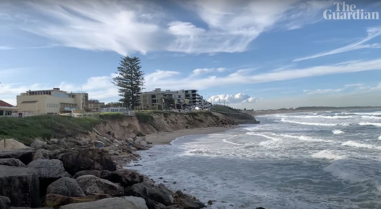 North Cronulla Beach in south Sydney has almost completely eroded after heavy rains.