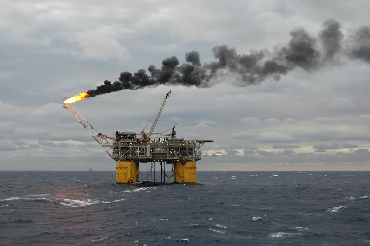 An offshore drilling platform in the Gulf of Mexico