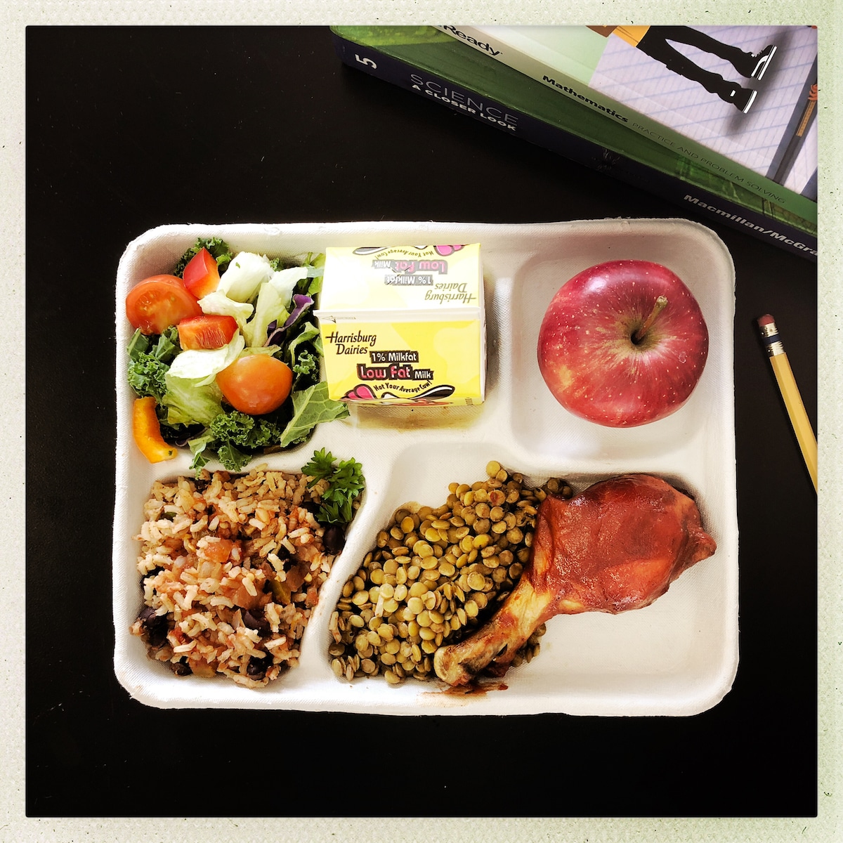 A school lunch at Garfield Elementary School in Washington, DC