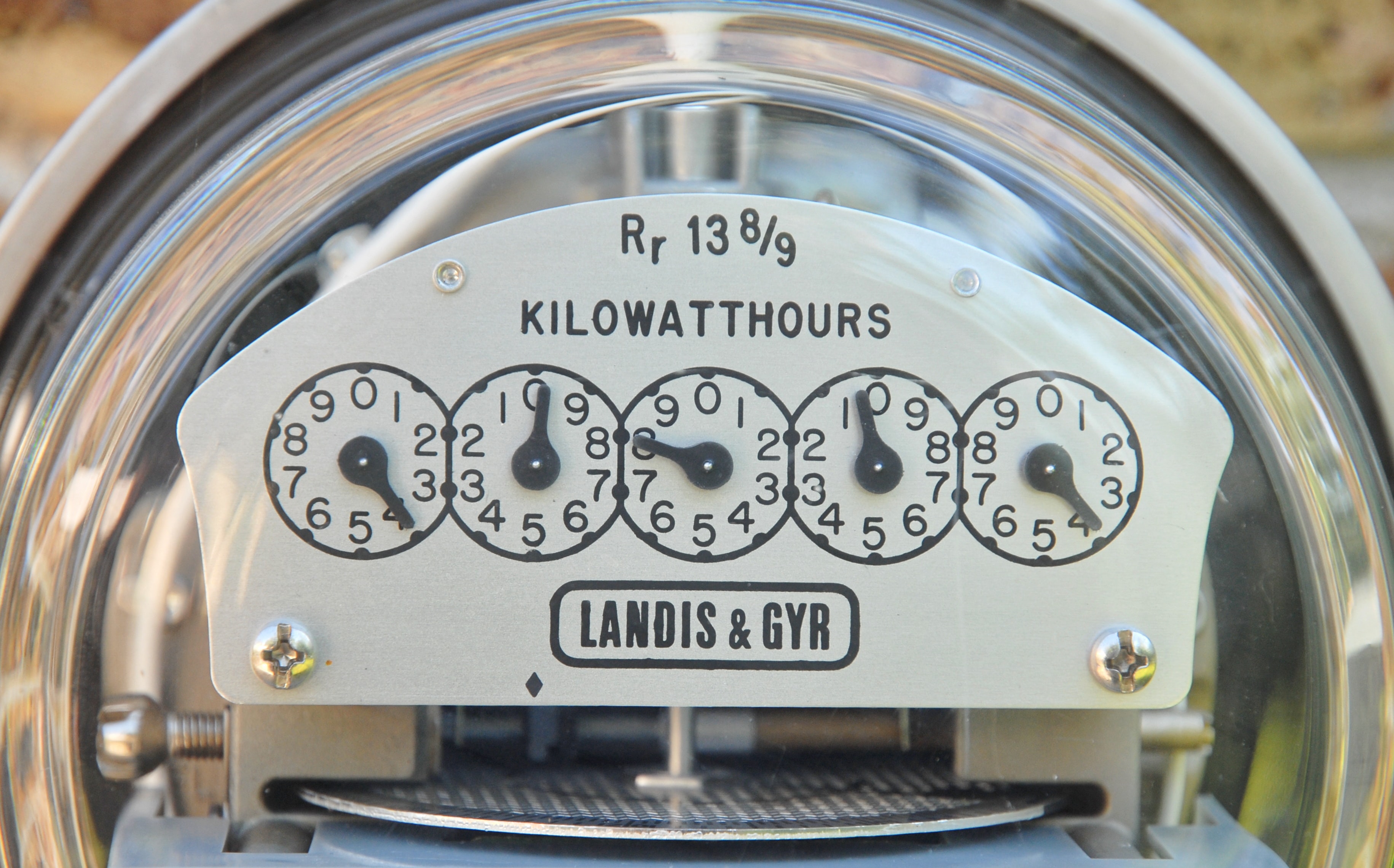 electricity meter, full frame, close-up