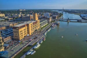 Aerial view of downtown Green Bay