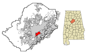 Location of Homewood in Jefferson County, AL