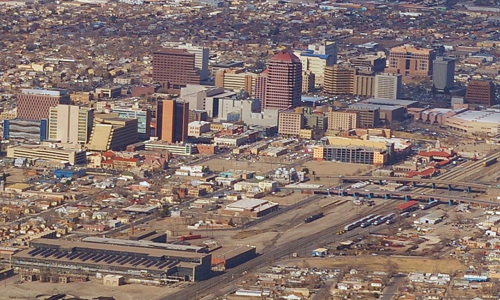Aerial view of downtown Albuquerque