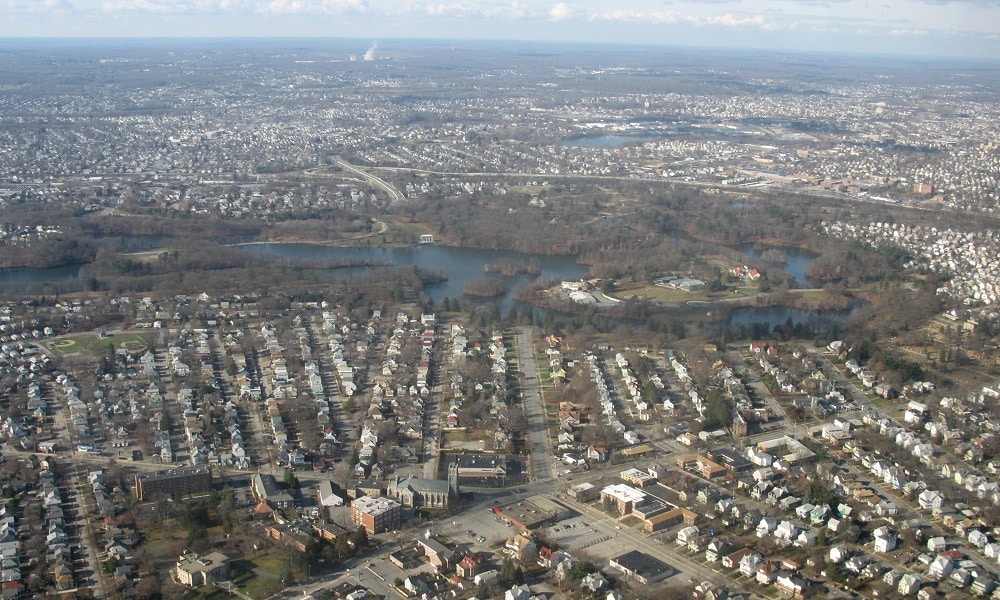 Aerial view of Cranston, RI