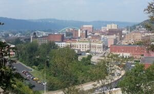 Far-off view of downtown Wheeling