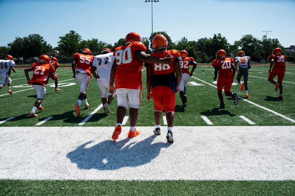 Coolidge High School football practices in heat