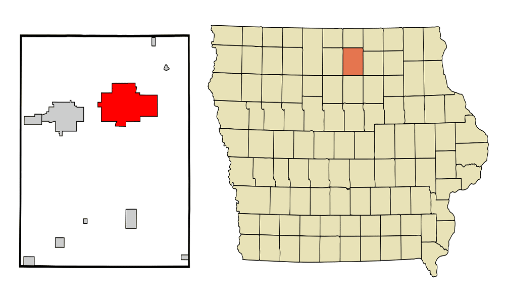 Location of Mason City, IA