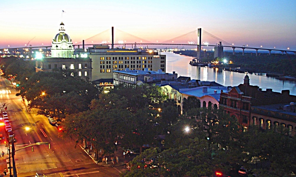 Aerial via of Savannah, GA