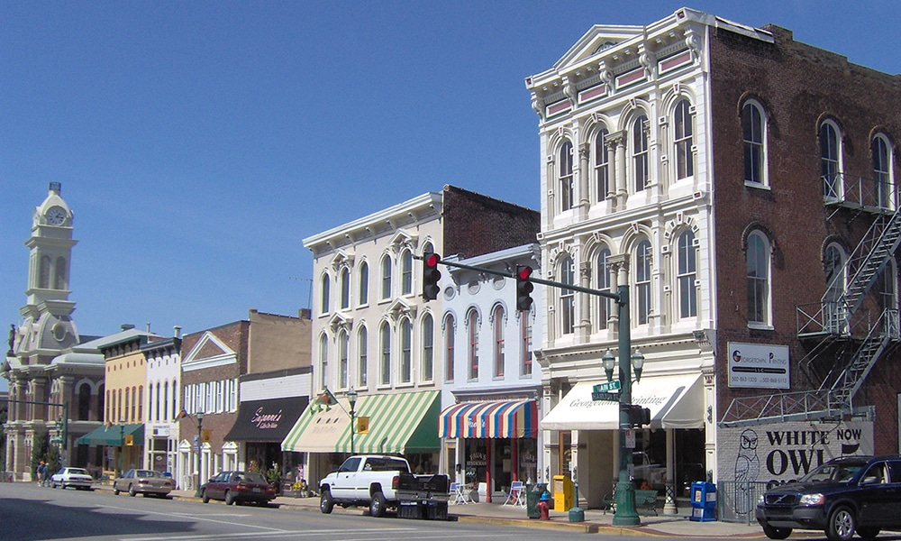 Street view of downtown Georgetown