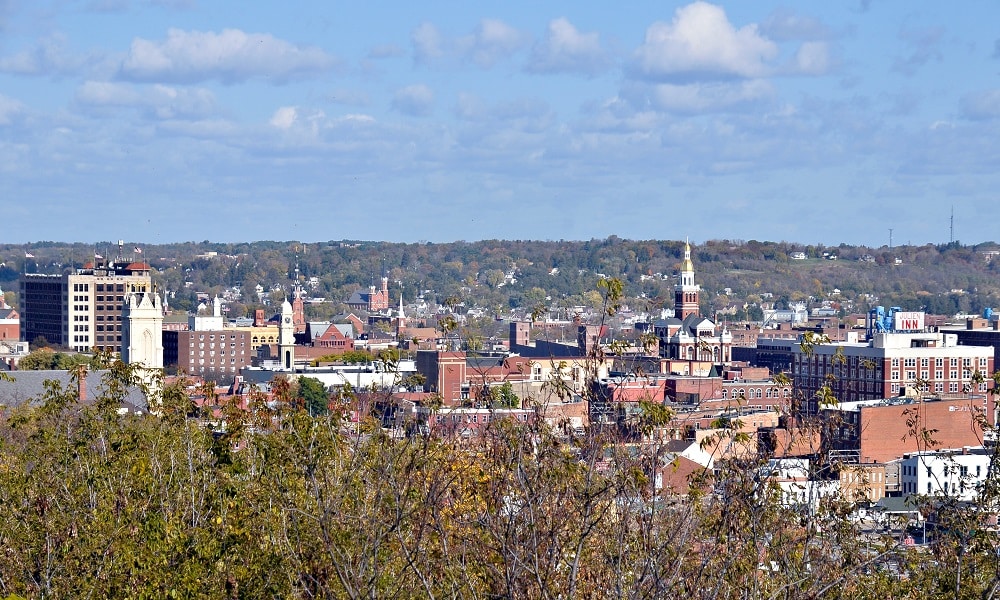 View of Dubuque from a nearby hilltop