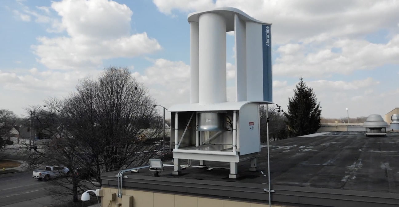 The Aeromine rooftop wind device
