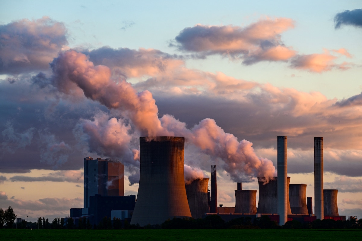 The lignite-fired Niederaussem power plant operated by German energy giant RWE near Niederaussem, western Germany