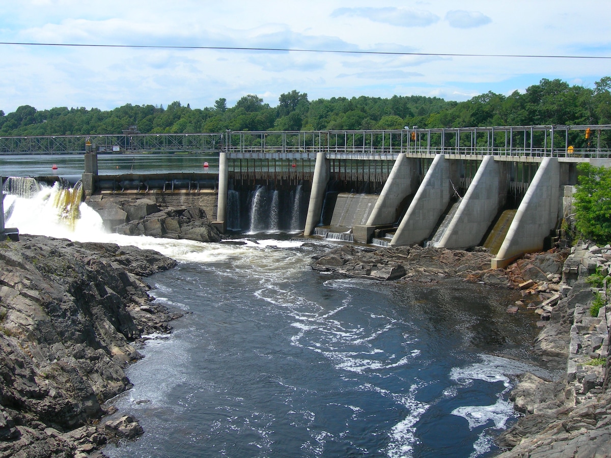 Dam on the Kennebec River in Skowhegan, Maine