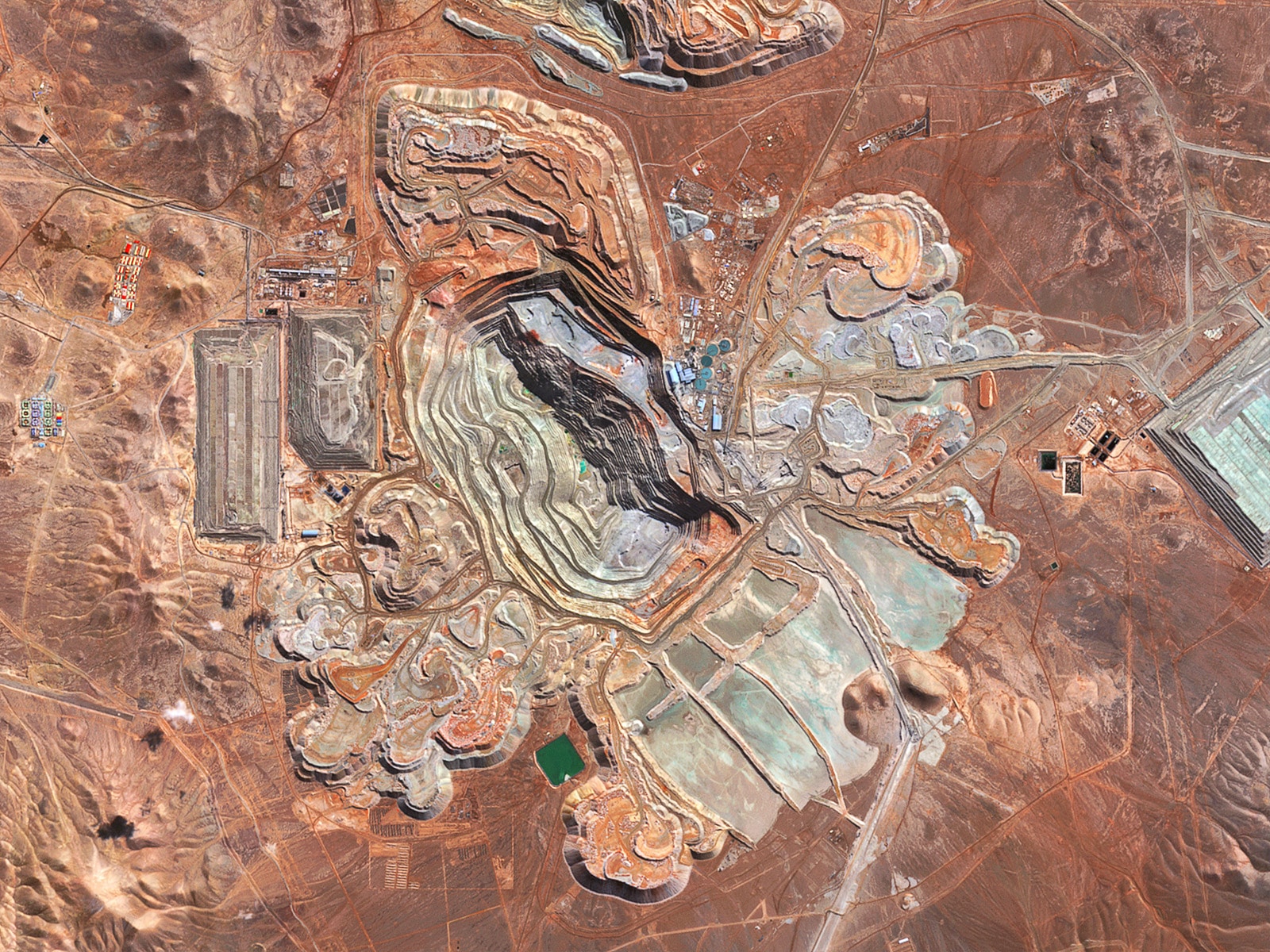 Satellite Imagery of Escondida Copper Mine in Chile