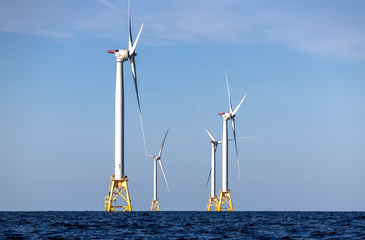 The first commercial offshore wind farm in the U.S. near Block Island, Rhode Island
