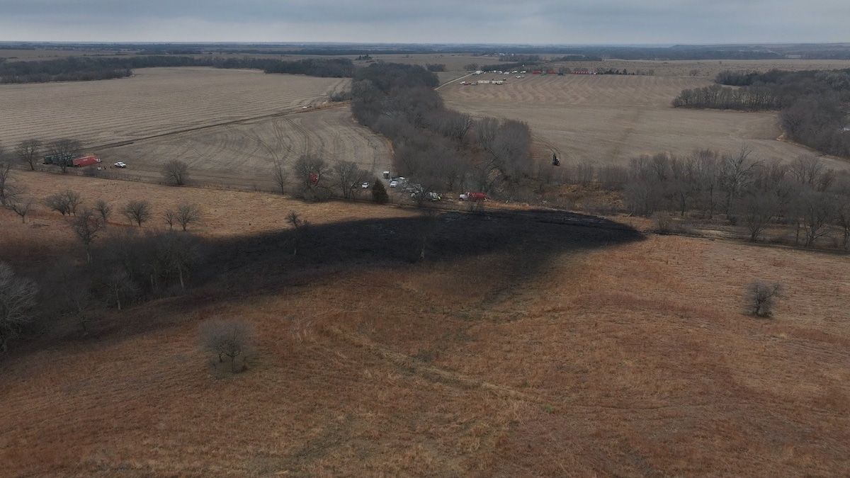 Aerial footage shows the aftermath of the latest Keystone pipeline leak