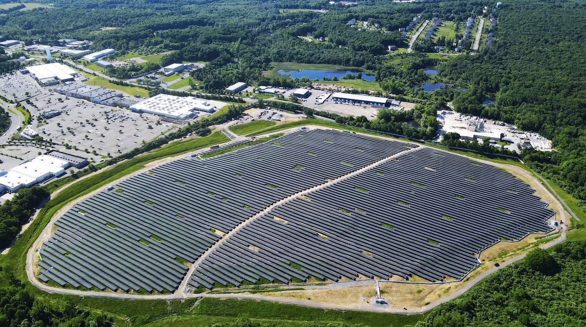The former Combe Fill North Landfill is now a solar farm