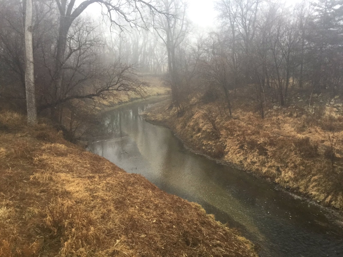 Mill Creek, upstream from the Keystone pipeline oil spill near Washington, Kansas