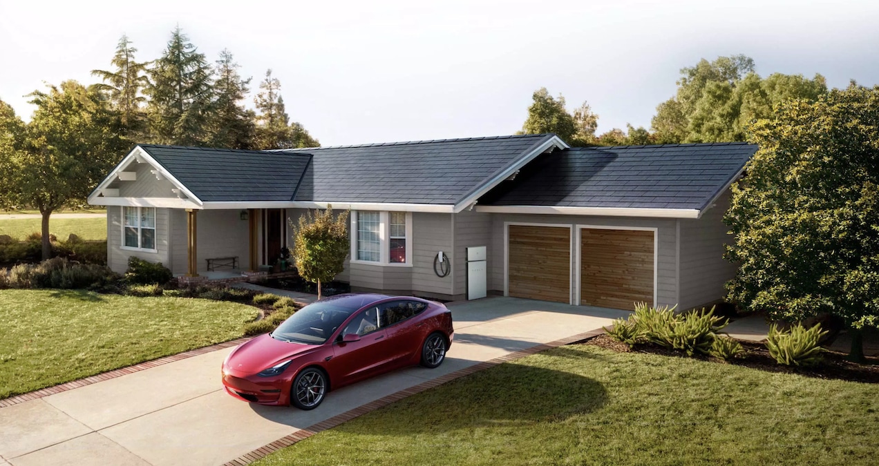A house with a Tesla Powerwall