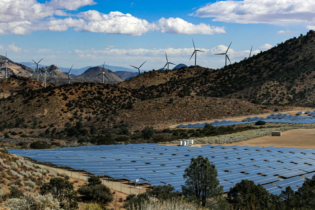 LADWPs Pine Tree Wind Farm and Solar Power Plant in the Tehachapi Mountains