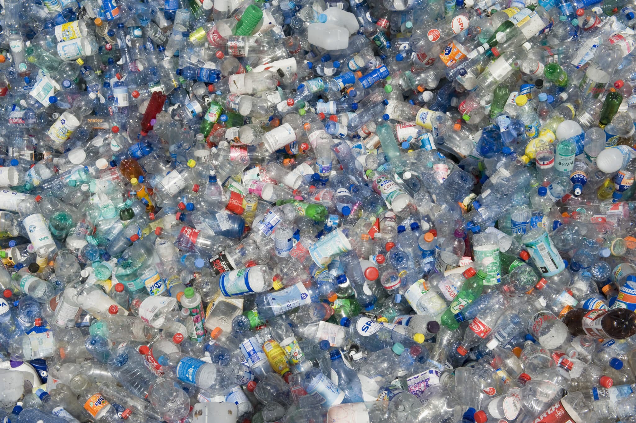 Germany, Empty plastic bottles recycling