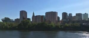 Skyline of Hartford from the water