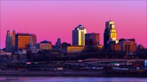 Kansas City skyline at dusk