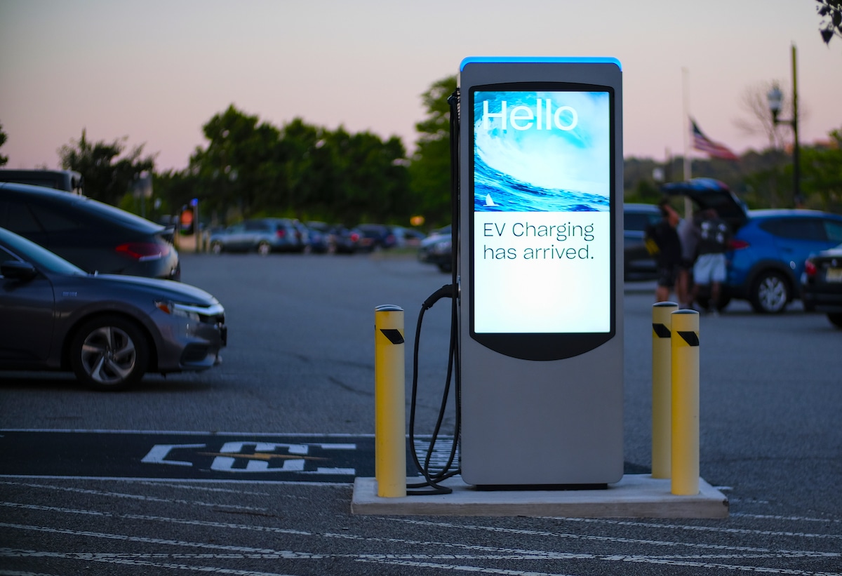 EV charging stations at Overpeck County Park in Leonia, New Jersey