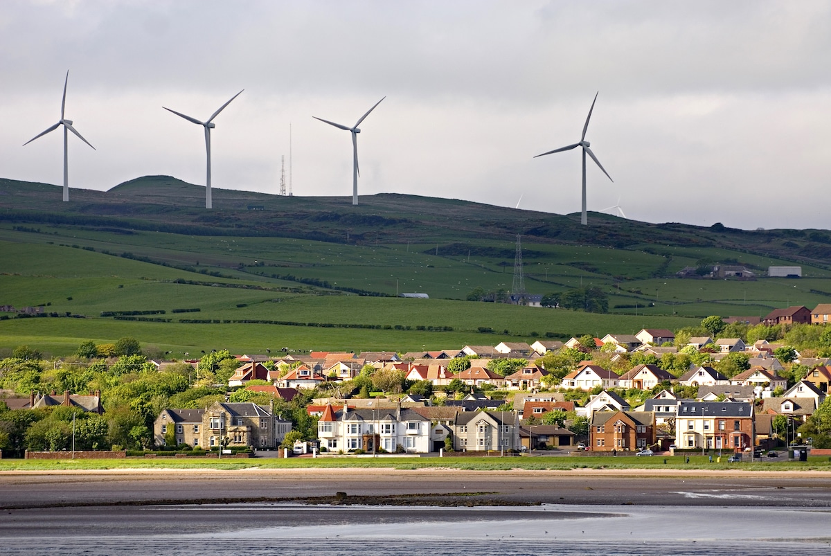 A wind farm near Ardrossan, Scotland
