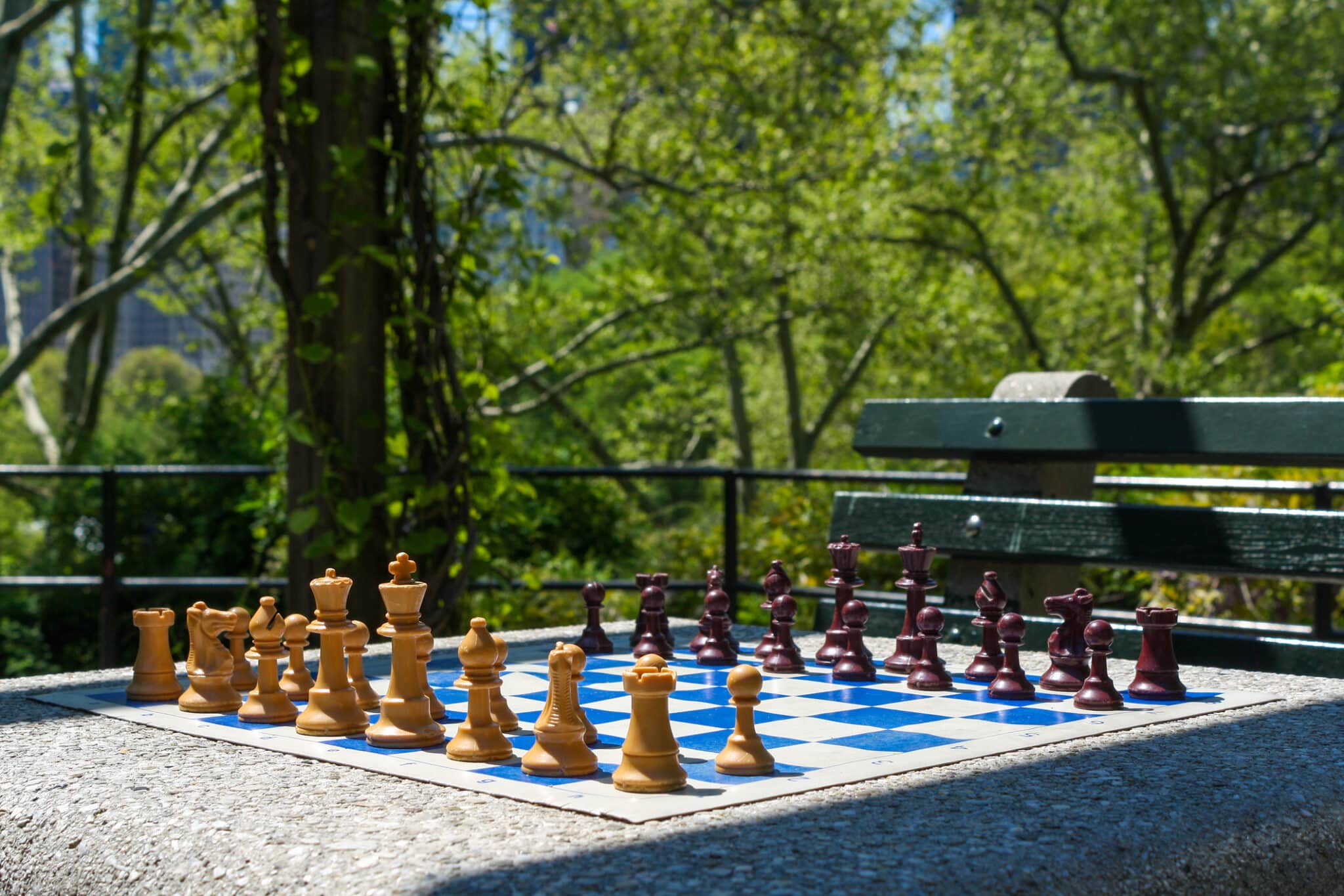Chess set, Central Park, New York, NY