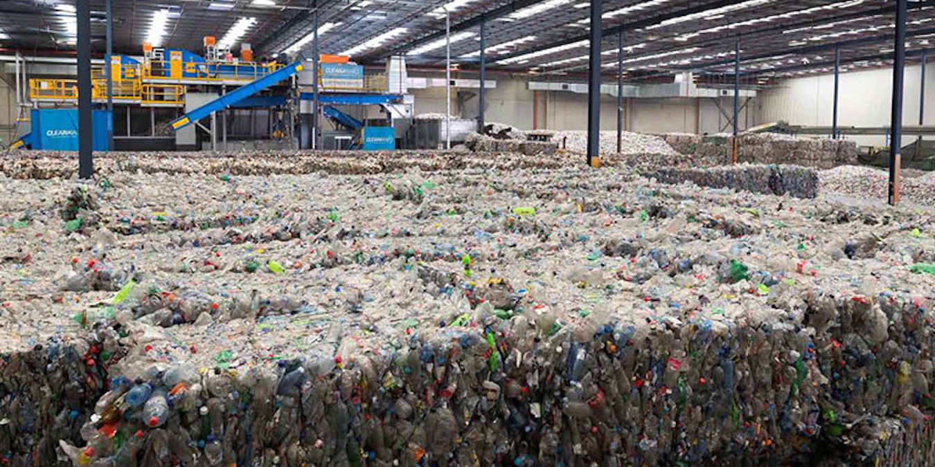 A recycling facility full of plastic waste in New South Wales, Australia