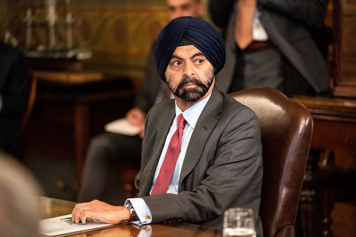 Ajay Banga at a meeting with business leaders at the White House in 2021